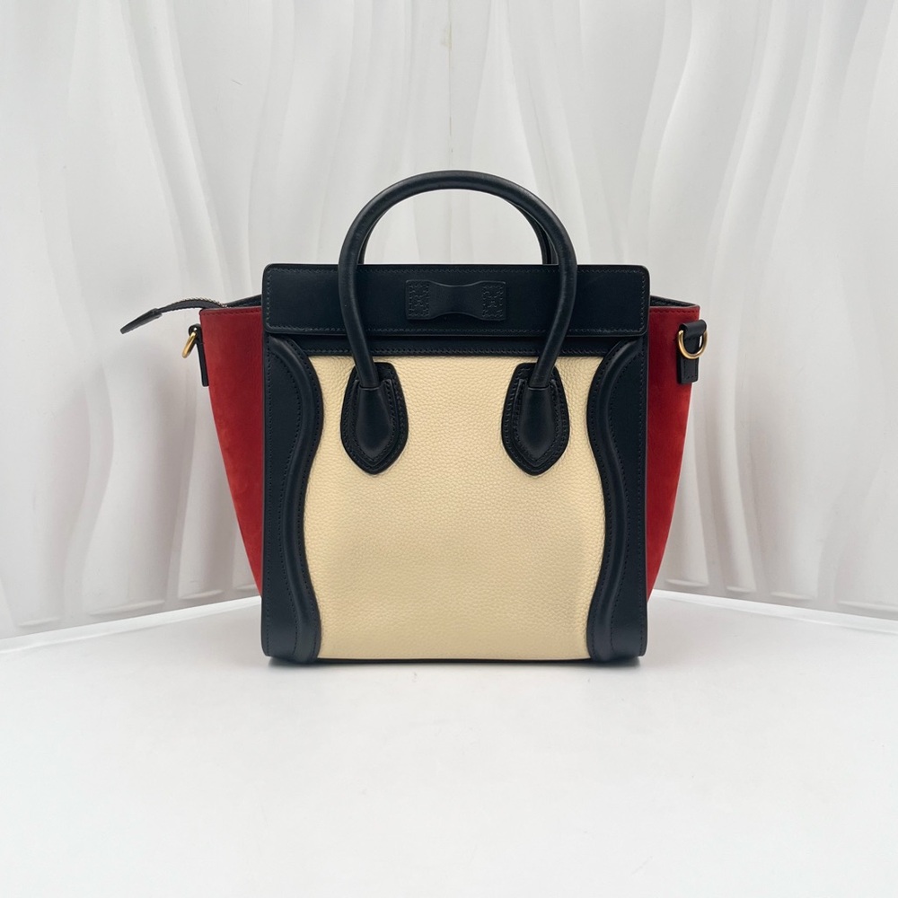 CELINE Nano Luggage Bag Tri-Color Leather & Suede - Picture 5 of 16